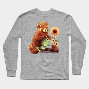 Red panda gardener Long Sleeve T-Shirt